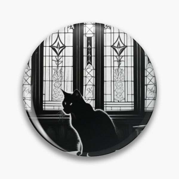 Item preview, Witch’s Familiar - Black Cat and Spellbooks in Monochrome designed and sold by LEO'S CREATURE　れおずくりーちゃー.