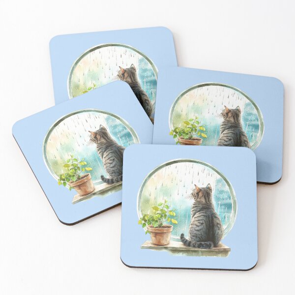 Item preview, Cat at Rainy Window designed and sold by Myra365Art.