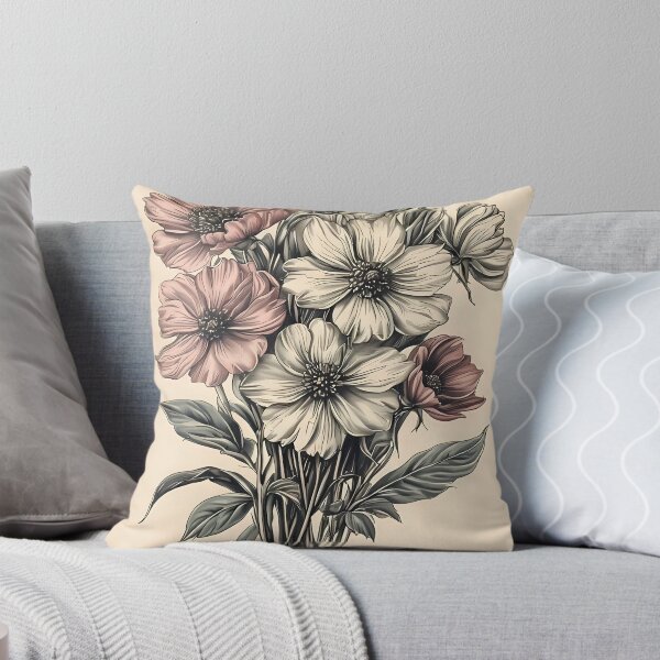 Item preview, Vintage Pink & White Floral Bouquet – Romantic Botanical Print designed and sold by PulsePop.