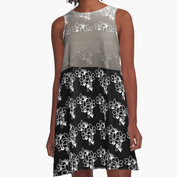 Orchid black touch A-Line Dress