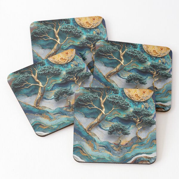 Item preview, Lunar Breeze Over Kintsugi Pinescape designed and sold by Topmaxdesign.