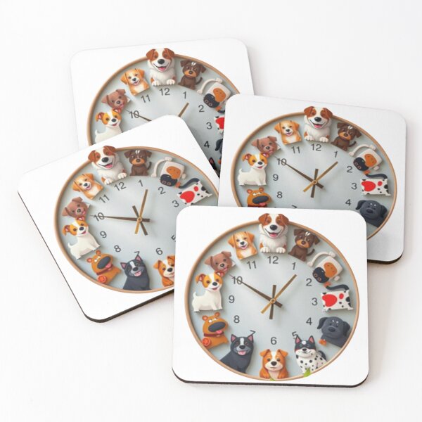 Item preview, Adorable Cartoon Dogs Clock designed and sold by Iuqiune.