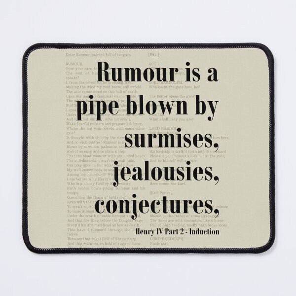 Item preview, Rumour is a Pipe Henry IV Shakespeare Quote Literature designed and sold by kakarikihill.