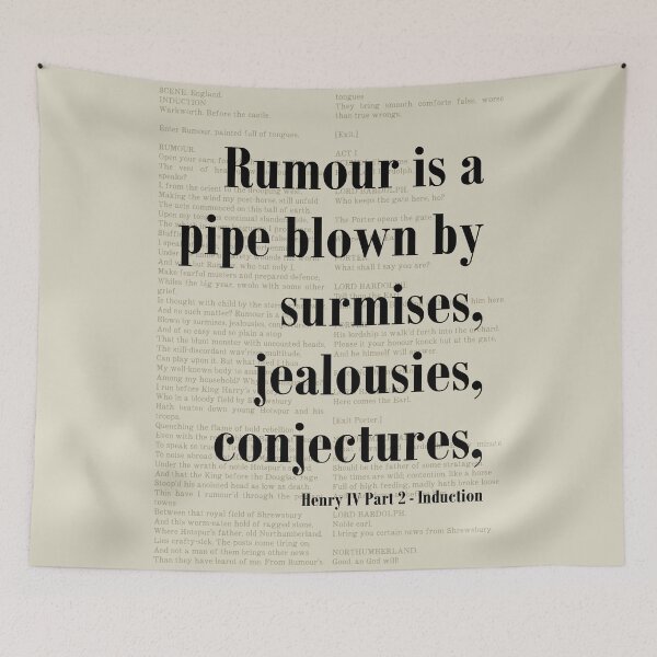 Item preview, Rumour is a Pipe Henry IV Shakespeare Quote Literature designed and sold by kakarikihill.
