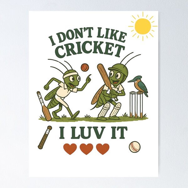 Item preview, Cricket World: I Don't Like Cricket I Luv It designed and sold by bazstees54.