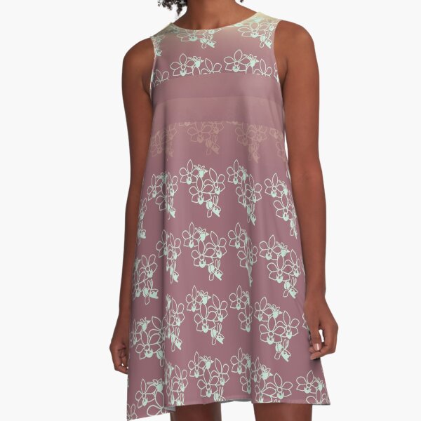 Orchid brown touch A-Line Dress
