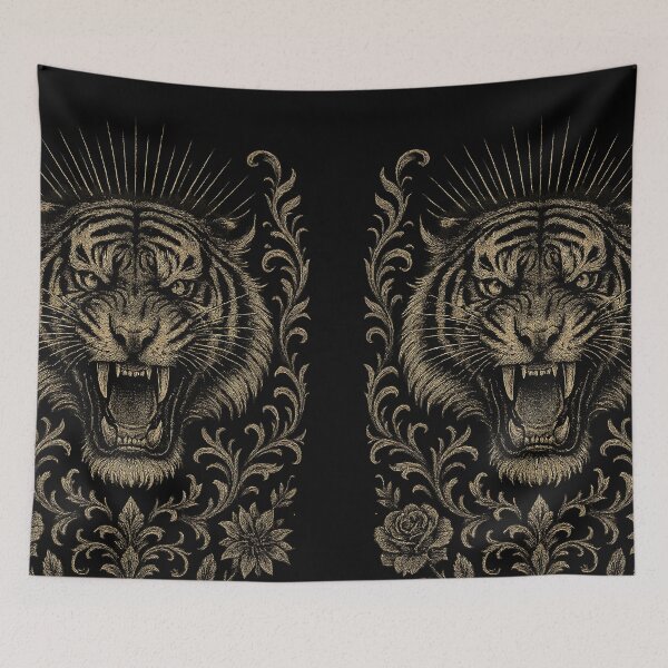 Item preview, Roaring Tiger Floral Illustration designed and sold by Blazeprojects.