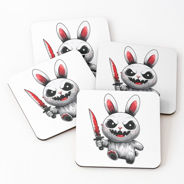 Item preview, Cute but Creepy – Ghost Bunny with Knife designed and sold by 0606PM.