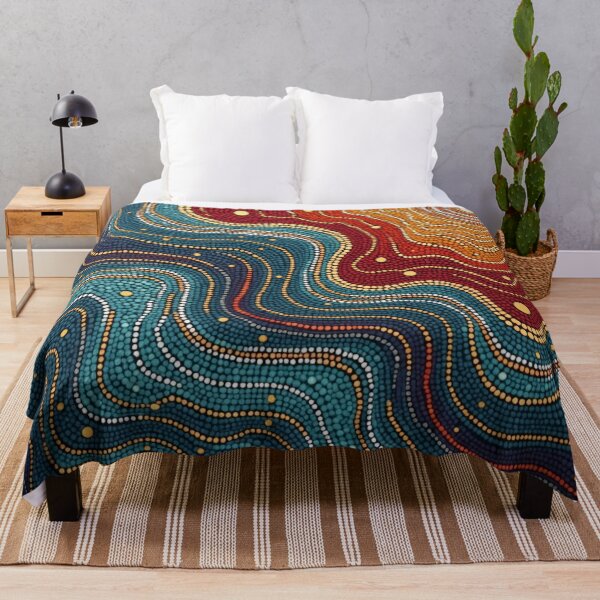 Item preview, Aboriginal Inspired Dot Art - Wavy Sun Reflection designed and sold by GrinGalore.