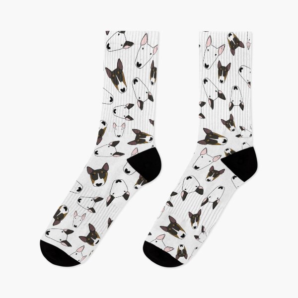 Item preview, Lucy's Bull Terrier Pattern (White Background) designed and sold by emilydevineart.
