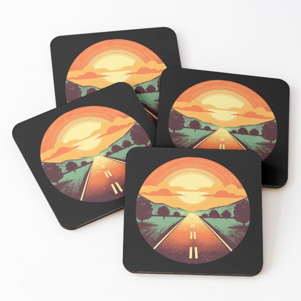 Item preview, Sunset Field Drive: Retro Countryside Journey designed and sold by ShadowAndSlate.