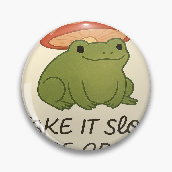 Item preview, Cute Frog with Mushroom Hat – Inspirational Quote | Take It Slow You’re Growing Cottagecore Design designed and sold by lothieven.