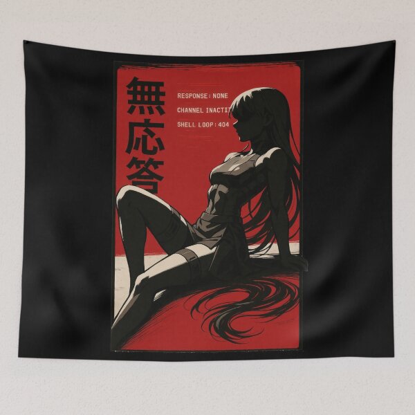 Item preview, Shell Loop 404 - Silent Cyberpunk Girl on Red Signal designed and sold by Hirvipelto.