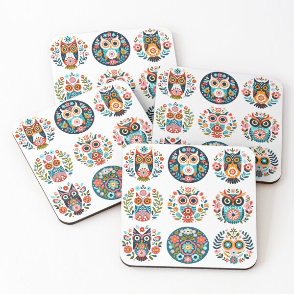 Item preview, The Enchanted Owls Garden - Scandinavian Folk Art by heidiannemorris © designed and sold by FOLK ART FUSION by heidiannemorris.