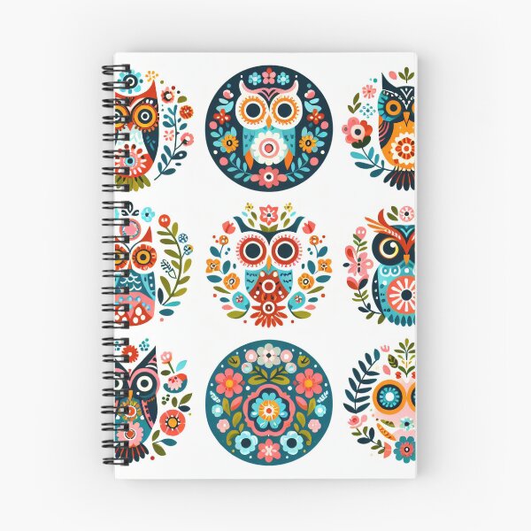 Item preview, The Enchanted Owls Garden - Scandinavian Folk Art by heidiannemorris © designed and sold by FOLK ART FUSION.