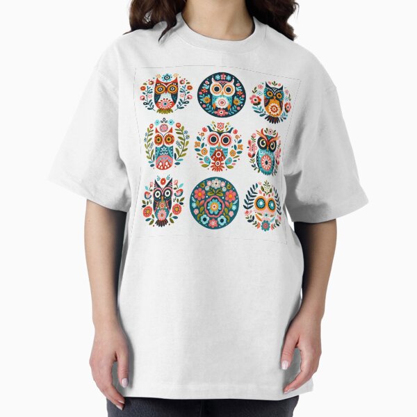 Item preview, The Enchanted Owls Garden - Scandinavian Folk Art by heidiannemorris © designed and sold by FOLK ART FUSION by heidiannemorris.