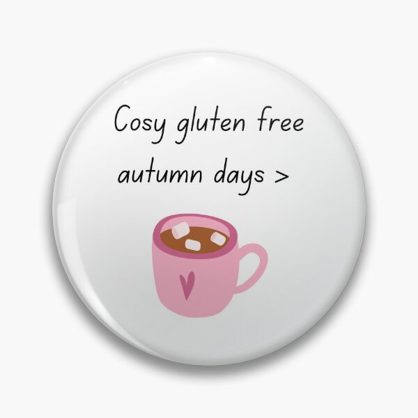 Item preview, Cosy and Gluten Free Autumn Days | Pink Mug Hot Chocolate Illustration | Coeliac Lifestyle Fall Vibes designed and sold by My Gluten Free Life UK.