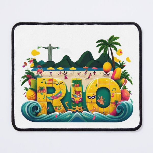 Item preview, Rio Carnival Cityscape Sticker – Tropical Vibes 2025 designed and sold by Imaginarium of Chaos falcon88 .