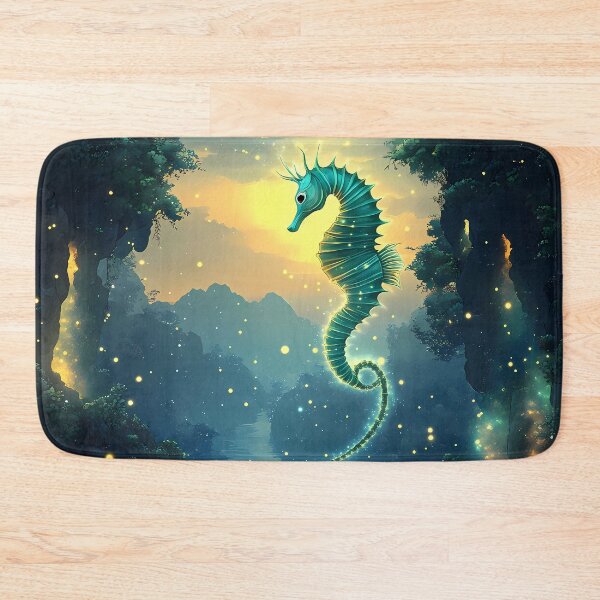 Item preview, Animal Wildlife Enchanted Seahorse Magical River Luminous Forest Fireflies Mystical designed and sold by telchimabukar.