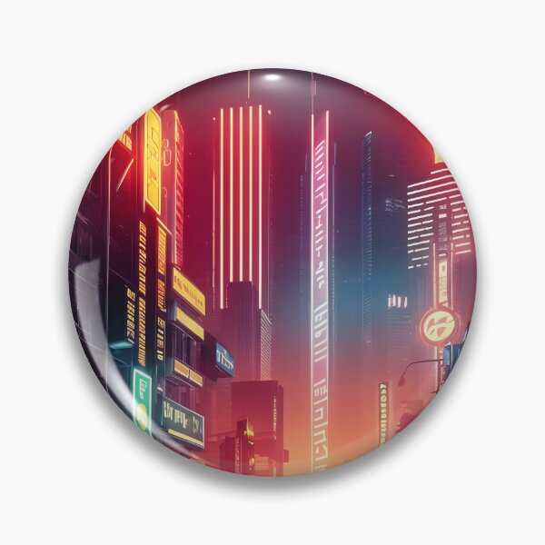 Item preview, Cyberpunk Cityscape with Neon Lights designed and sold by Ink Art Design.