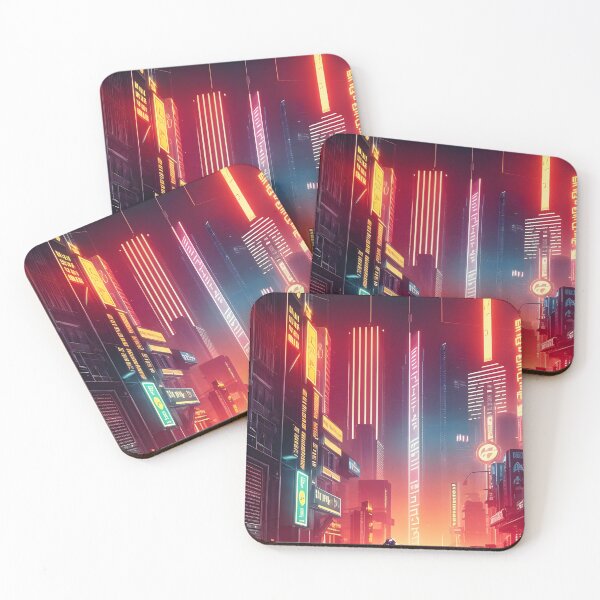 Item preview, Cyberpunk Cityscape with Neon Lights designed and sold by Ink Art Design.