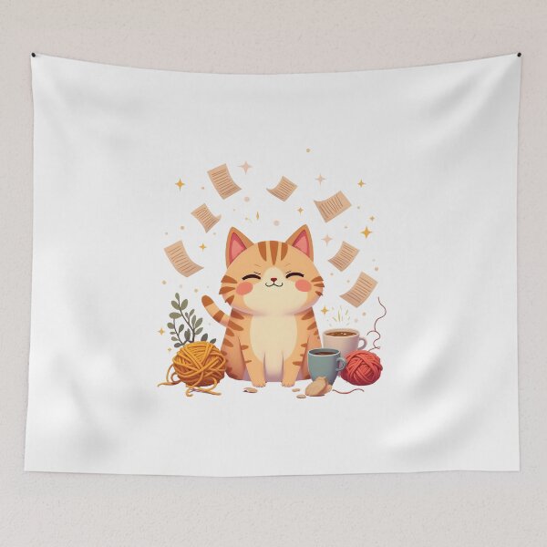 Item preview, Overstimulated But Still Vibing Kawaii Cat Funny Design designed and sold by ArtbotsGallery.