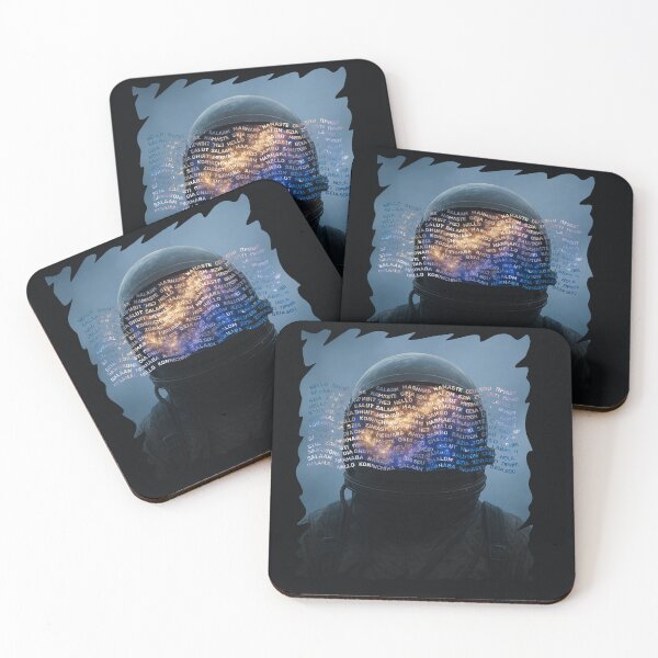Item preview, Astronaut Saying Hello in 15+ Languages | Multilingual Space Art designed and sold by MerchYouSearch.