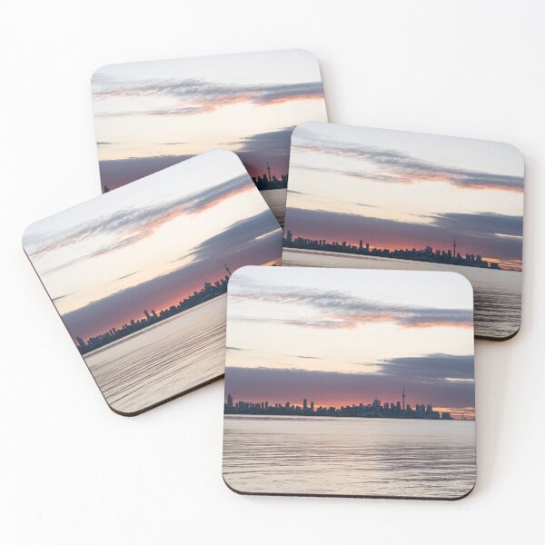 Item preview, Pink Sunrise Glow Behind Toronto Skyline designed and sold by Georgia Mizuleva.