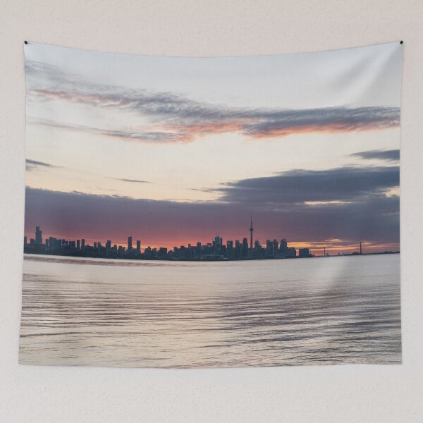 Item preview, Pink Sunrise Glow Behind Toronto Skyline designed and sold by Georgia Mizuleva.