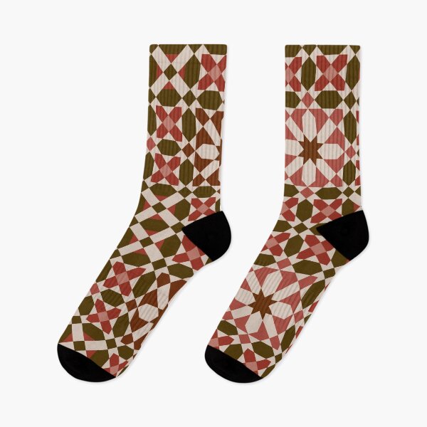 Item preview, White Floral Motif – Elegant Red Mosaic Pattern designed and sold by Tarjiart.