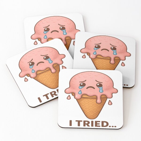 Item preview, Funny Melting Ice Cream Sticker - Cute Kawaii Sad Cone - Summer Humor Aethetic designed and sold by artist-for-you.