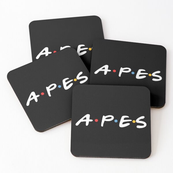 Item preview, APES Logo - White on Black | Crypto Ape Meme Font Design for Degens & NFT Traders designed and sold by WAUZ.