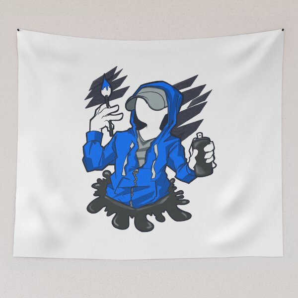 Item preview, A cool guy in urban streetwear with a street artist spray paint can designed and sold by fifou96.