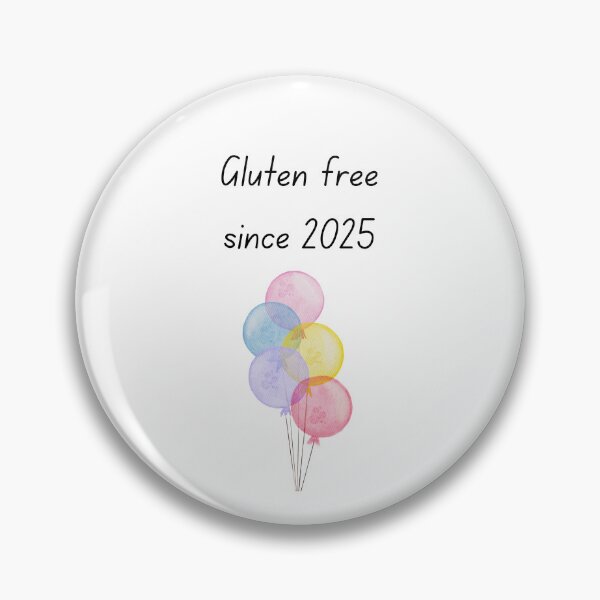 Item preview, Gluten Free Since 2025 | Pastel Watercolour Balloon Illustration | Coeliac Lifestyle Design designed and sold by My Gluten Free Life UK.