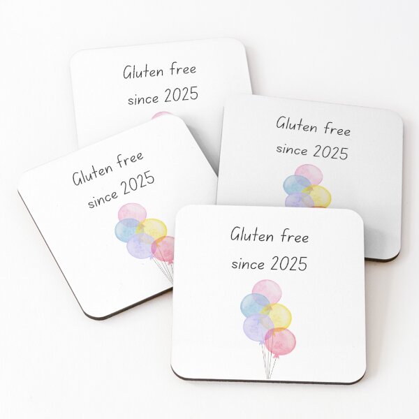 Item preview, Gluten Free Since 2025 | Pastel Watercolour Balloon Illustration | Coeliac Lifestyle Design designed and sold by My Gluten Free Life UK.