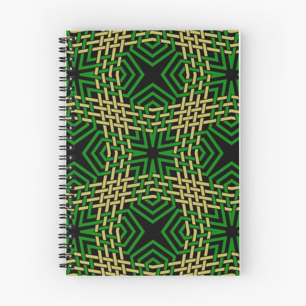 Item preview, Black Star Pattern – Green & Yellow Interlocking Geometry designed and sold by Tarjiart.