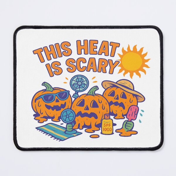 Item preview,  Heat Is Scary – Funny Summerween Melting Pumpkin Halloween Beach designed and sold by Rajasekar.