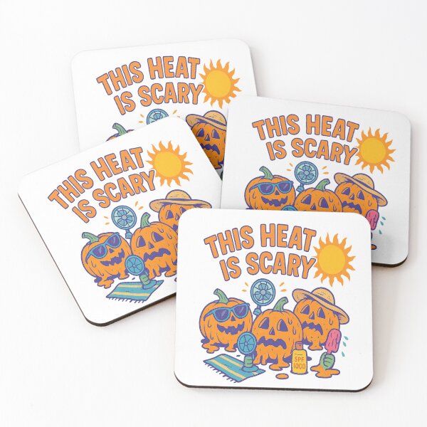 Item preview,  Heat Is Scary – Funny Summerween Melting Pumpkin Halloween Beach designed and sold by Rajasekar.