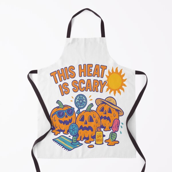 Item preview,  Heat Is Scary – Funny Summerween Melting Pumpkin Halloween Beach designed and sold by Rajasekar.