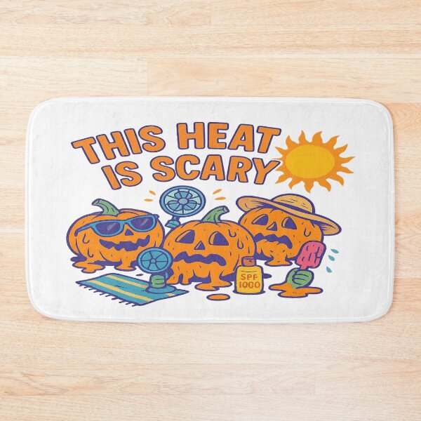 Item preview,  Heat Is Scary – Funny Summerween Melting Pumpkin Halloween Beach designed and sold by Rajasekar.