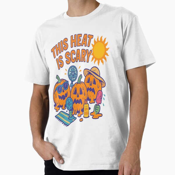 Item preview,  Heat Is Scary – Funny Summerween Melting Pumpkin Halloween Beach designed and sold by Rajasekar.