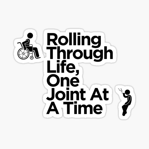 Rolling Through Life Joint by Joint Wheelchair Sticker