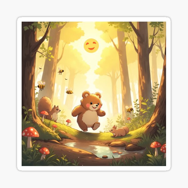 Item preview, Bear in the forest designed and sold by MADandSANE-MArt.
