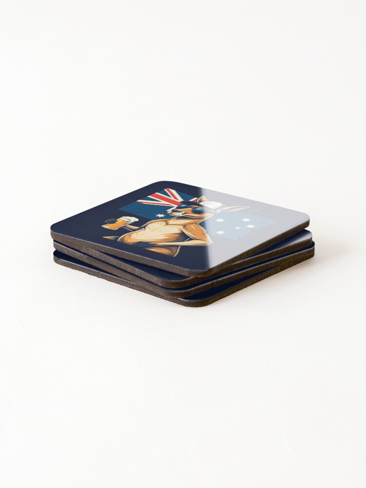Thumbnail 4 of 5, Coasters (Set of 4), Aussie Aussie Aussie designed and sold by Riot3ss.