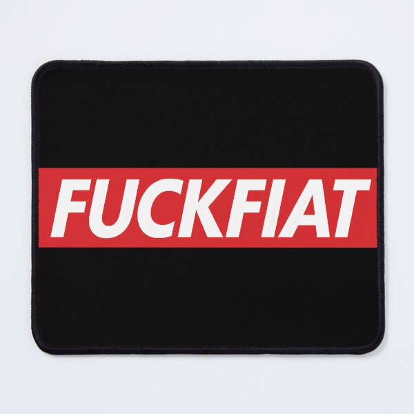Item preview, FUCKFIAT Red Box Logo Parody Sticker – Anti-Fiat Money Meme Design designed and sold by WAUZ.