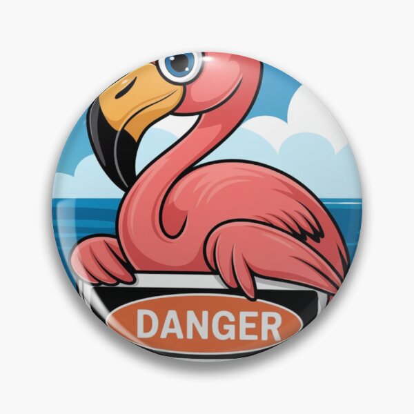 Item preview, Animals Ahead: Flamingo Warning Poster  designed and sold by NeatThingLover.