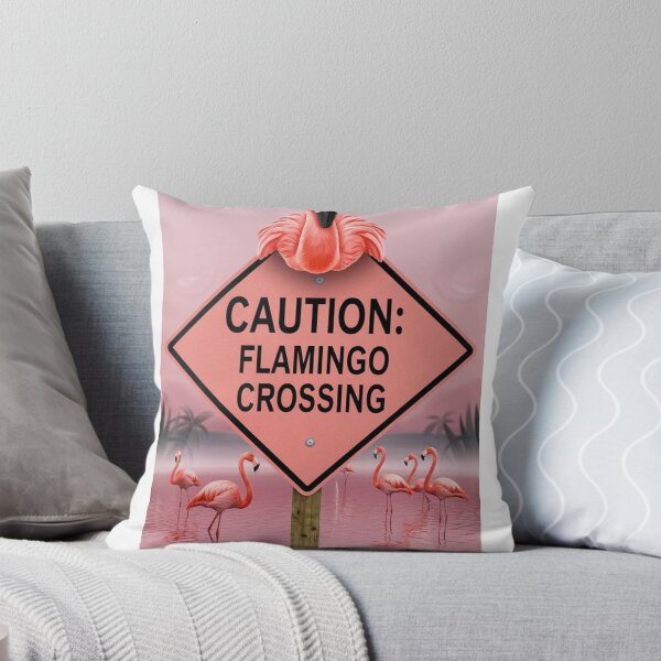 Item preview, Flamingo Caution Sign – Hilarious Alert  designed and sold by NeatThingLover.