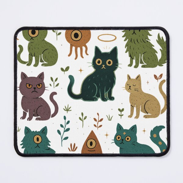 Item preview, Mystic Cats – Occult Forest Felines with One-Eyed Magic designed and sold by FurRealTees.