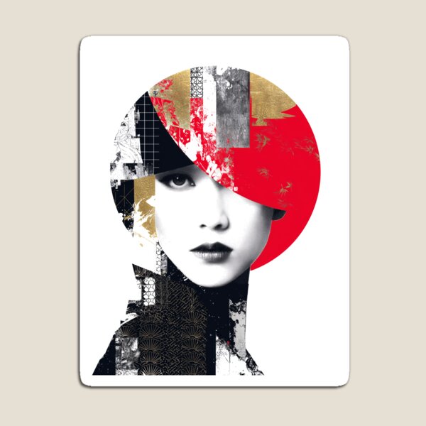 Eclipse – Abstract Portrait with Japanese Aesthetic Magnet