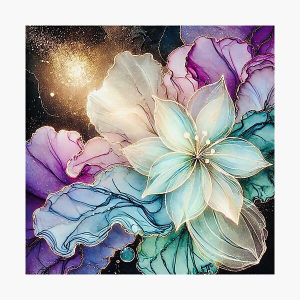 Item preview, Lily x Mystical ｜ Alcohol ink art style designed and sold by PetitsArts.